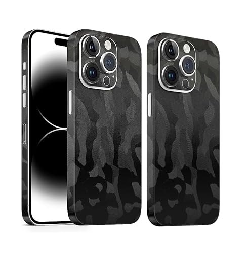 TF Skins passend für iPhone 13 Pro Max Skin (2X Stück) Schutzfolie für die Rückseite und Seiten in edler Optik inkl. Kameraschutz Schutz vor Kratzern (Shadow Black) von TF Skins