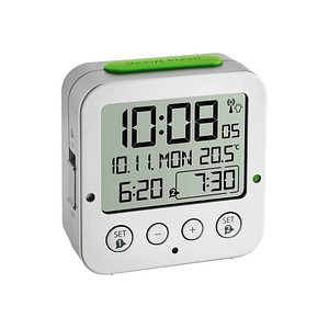 TFA® digitaler Funkwecker 60.2528.54 BINGO silber Kunststoff von TFA®