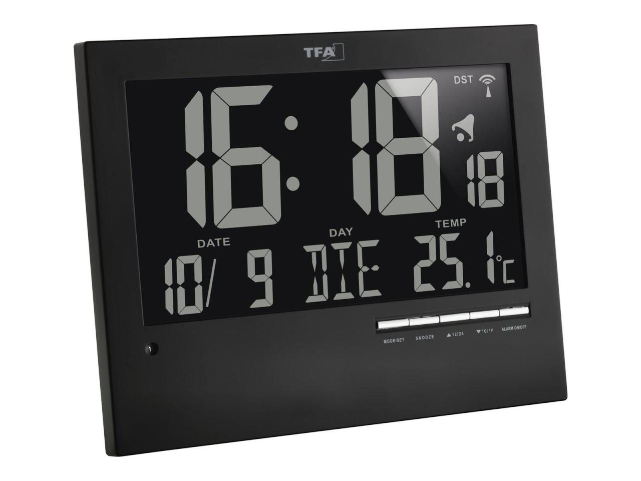TFA® digitale Funkwanduhr 60.4508 schwarz von TFA®