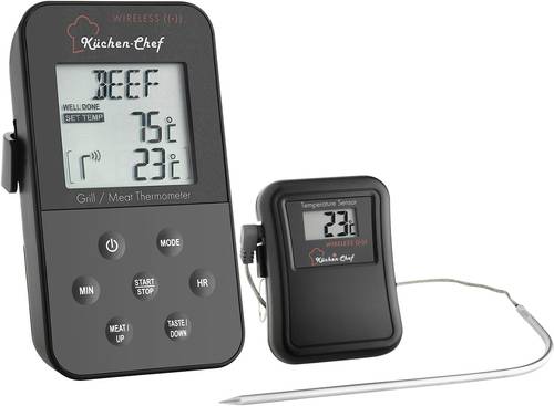 TFA Dostmann 14.1504 Grill-Thermometer Kabelsensor, Alarm, mit Timer, Überwachung der Kerntemperatu von TFA Dostmann