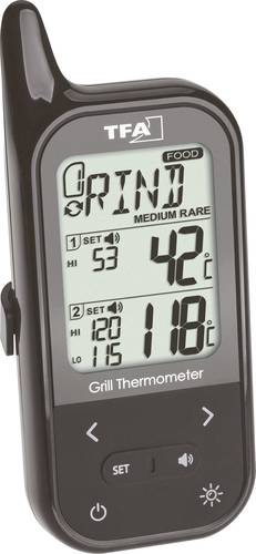 TFA Dostmann 14.1511.01 Grill-Thermometer Alarm, Kabelsensor, Ofen- und Kerntemperatur von TFA Dostmann