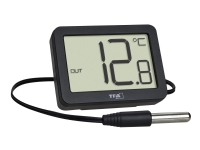 TFA-Dostmann 30.1066.01, Elektronisches Umgebungsthermometer, Indoor/Outdoor, Digital, Schwarz, Kunststoff, Tisch von TFA-Dostmann