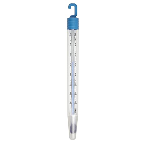 TFA Dostmann Analoges Kühlschrankthermometer, 14.4001, zur Kontrolle von Kühl- und Gefrierschrank, hohe Genauigkeit, blau/weiß von TFA Dostmann