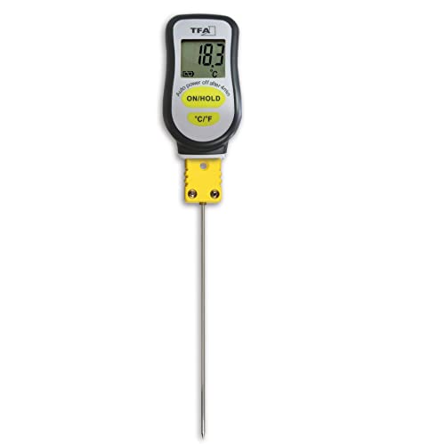TFA Dostmann Digitales Einstichthermometer, 31.1063.01, ideal für Flüssigkeiten, Laboranwendungen, extra-dünnner Spitze, hohe Genauigkeit, weiß von TFA Dostmann