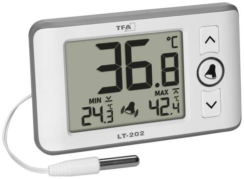 TFA Dostmann Digitales Profi-Thermometer mit Kabelfühler LT 202 Thermometer Weiß von TFA Dostmann