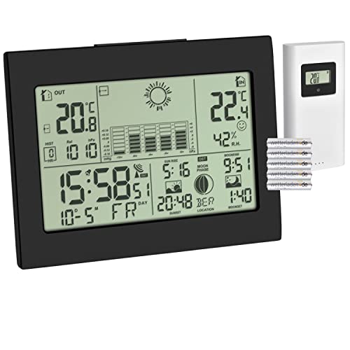 TFA Dostmann Funk-Wetterstation Horizon, 35.1155.01, mit Außensensor, Wettervorhersage, mit Funkuhr, mit Batterien von TFA Dostmann