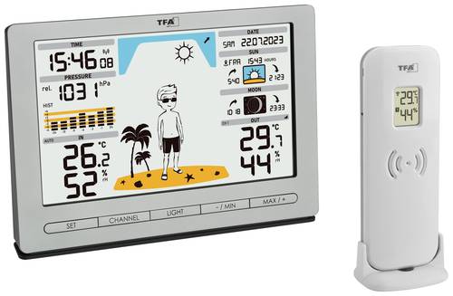 TFA Dostmann Funk-Wetterstation METEO JACK 35.1097.54 Funk-Wetterstation Vorhersage für 12 bis 24 S von TFA Dostmann