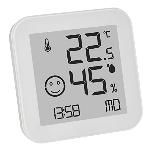 TFA Dostmann Hygrometer digital Black & White, 30.5054.02, Luftfeuchtemessgerät, E-Ink, gut ablesbar, Temperatur, weiß von TFA Dostmann