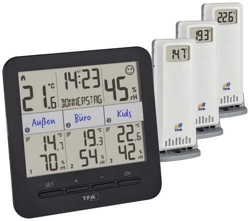 TFA Dostmann KLIMA@HOME 2 Funk-Thermo-/Hygrometer Schwarz von TFA Dostmann