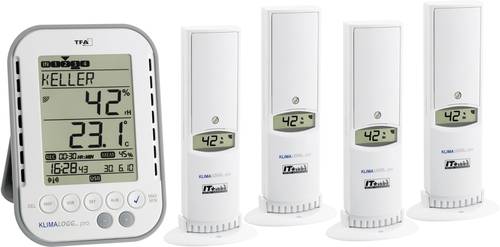 TFA Dostmann KLIMALOGG PRO Profi Set Luftfeuchtemessgerät (Hygrometer) 1% rF 99% rF Raumklima Profi von TFA Dostmann