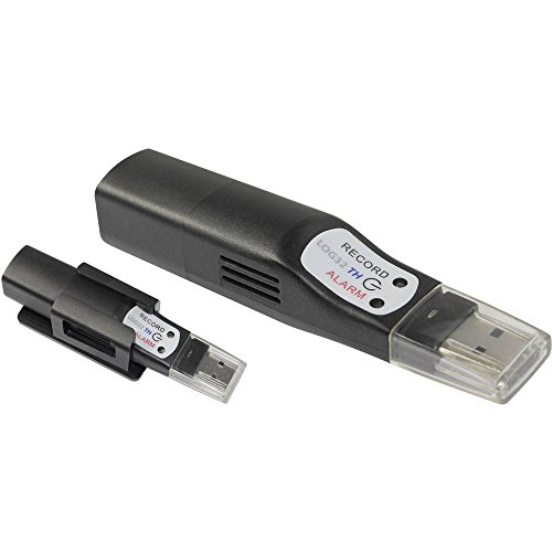TFA Dostmann LOG32 TH Datenlogger, für Temperatur und Feuchte, Speicher für 6000 Datensätze, gratis Software, Status- und Alarm-LED Schwarz L 22 (30) x B 21 (28) x H 102 mm von TFA Dostmann