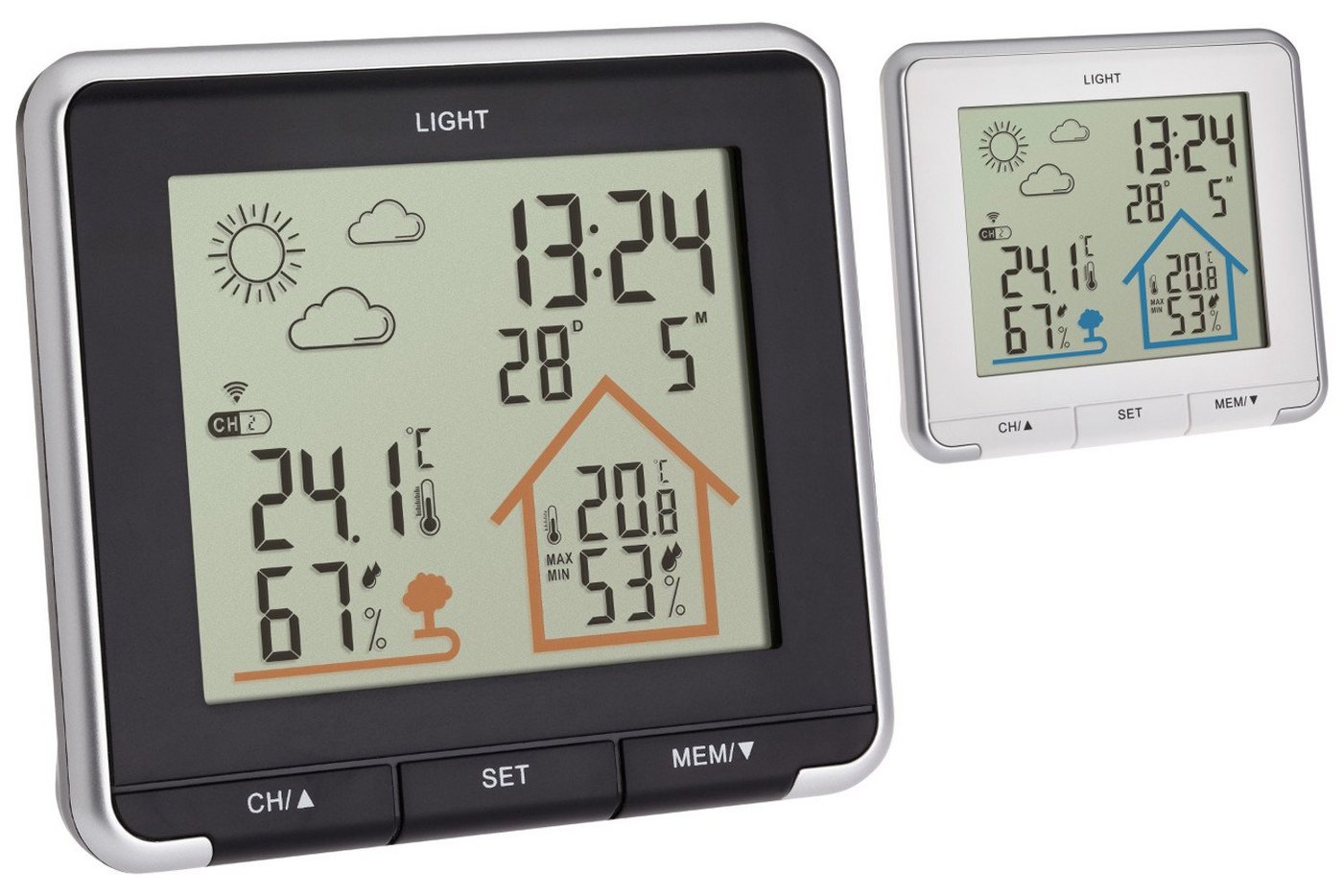 TFA Dostmann Life TFA 35.1153 mit Raumklimakontrolle und Außensender Funkwetterstation von TFA Dostmann