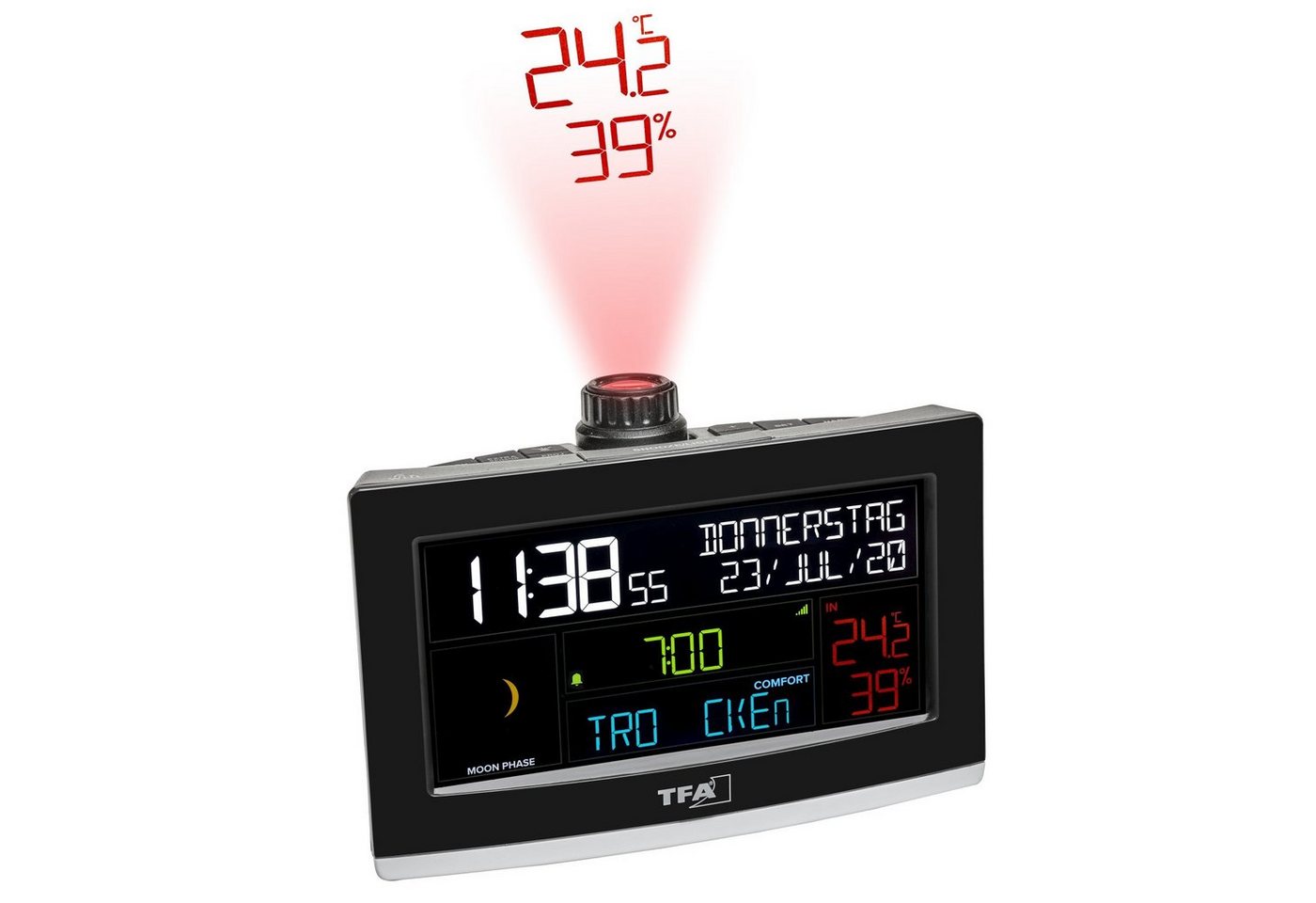 TFA Dostmann Projektionswecker mit WLAN-Anbindung und Profi-Wettervorhersage Wetterstation TFA Dostmann Projektionswecker mit WLAN-Anbindung und Profi-Wettervorhersage Wetterstation von TFA Dostmann