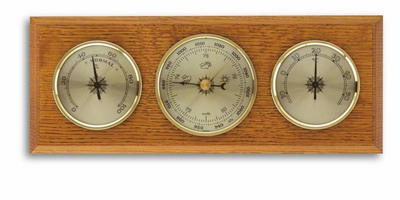 TFA Dostmann TFA 20.1001 Analoge Wetterstation aus Eiche Wetterstation von TFA Dostmann