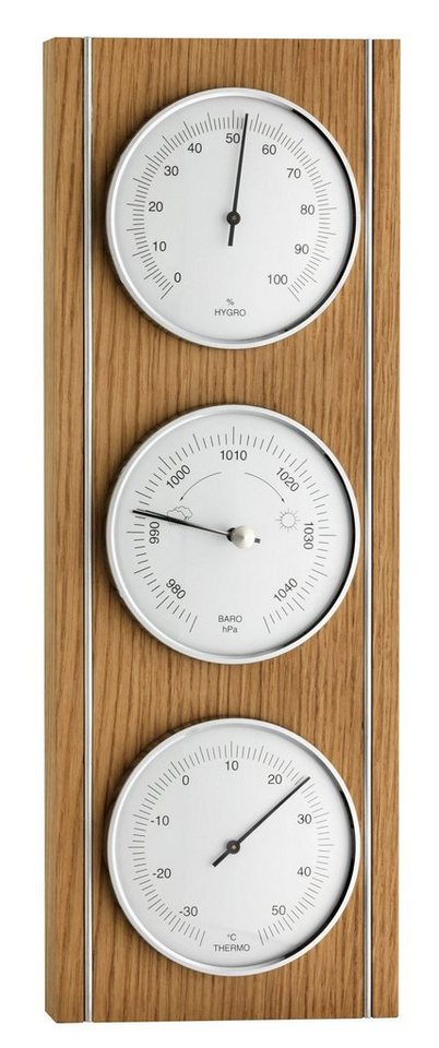 TFA Dostmann TFA 20.1091 Analoge Wetterstation aus Eiche Wetterstation von TFA Dostmann