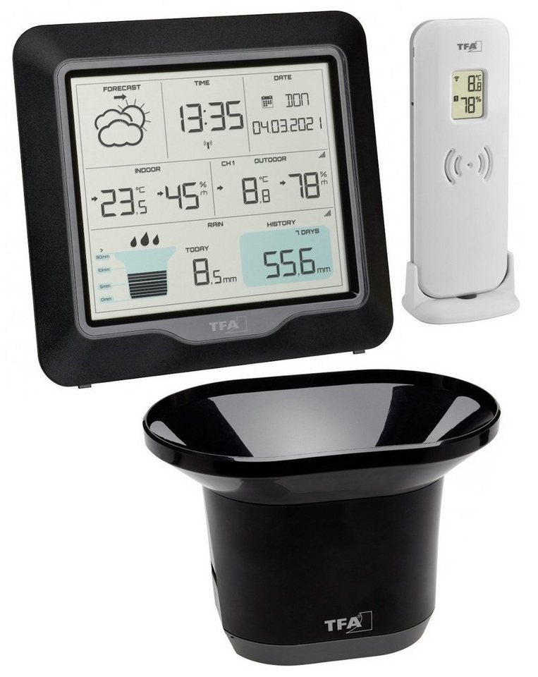 TFA Dostmann TFA 35.1160 RAIN PRO Funk-Wetterstation mit Regenmesser Regenmesser von TFA Dostmann