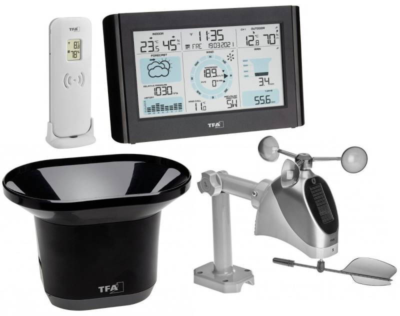 TFA Dostmann WEATHER PRO TFA 35.1161.01 mit Wind und Regenmesser Funkwetterstation von TFA Dostmann