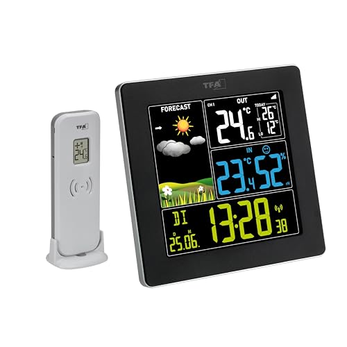 TFA Dostmann Wetterstation Funk mit Außensensor SUN2 digital, 35.1174, für Innen und Außentemperatur, großes Farbdisplay, mit Wohnklima, inkl Funkuhr mit Datum, Hygrometer, mit Netzadapter, schwarz TFA Dostmann Wetterstation Funk mit Außensensor SUN2 digital, 35.1174, für Innen und Außentemperatur, großes Farbdisplay, mit Wohnklima, inkl Funkuhr mit Datum, Hygrometer, mit Netzadapter, schwarz von TFA Dostmann