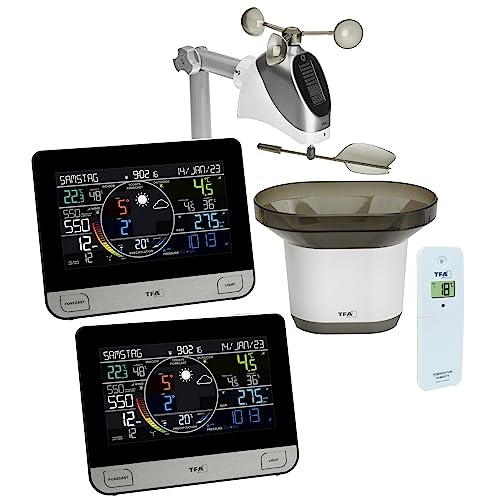 TFA Dostmann Wetterstation WLAN View PRO 35.8003.Plus mit 2 Farbdisplay, Außensensor Wind/Temperatur/Luftfeuchtigkeit, mit Regenmesser, Luftdruck, inkl App & Profi-Wettervorhersage, digital, schwarz TFA Dostmann Wetterstation WLAN View PRO 35.8003.Plus mit 2 Farbdisplay, Außensensor Wind/Temperatur/Luftfeuchtigkeit, mit Regenmesser, Luftdruck, inkl App & Profi-Wettervorhersage, digital, schwarz von TFA Dostmann