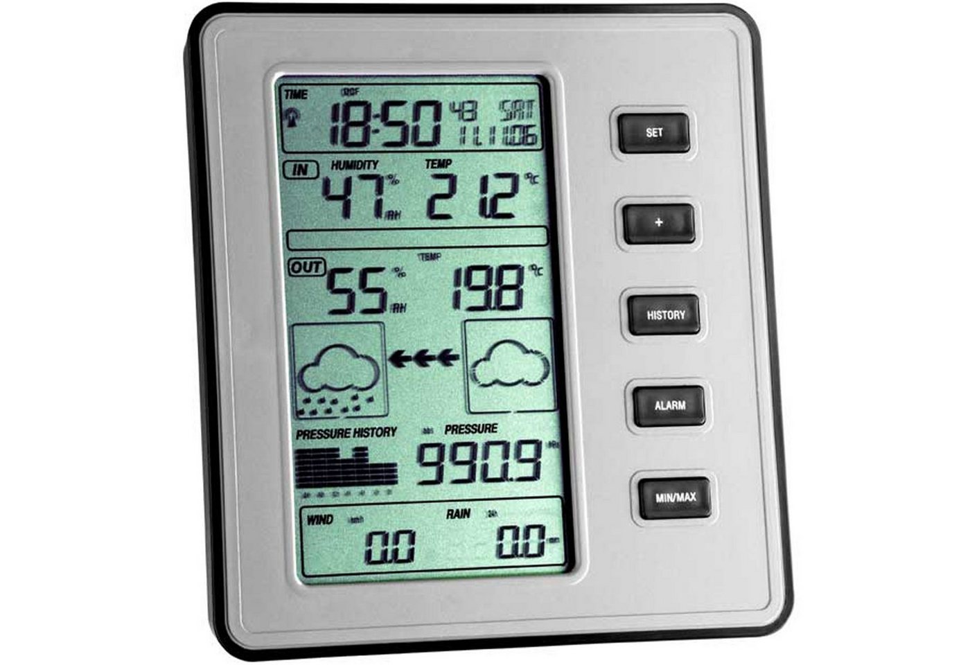 TFA Dostmann digital Stratos TFA 35.1077.54.S2 mit Außensender, Windmesser und Regenmesser Funkwetterstation von TFA Dostmann