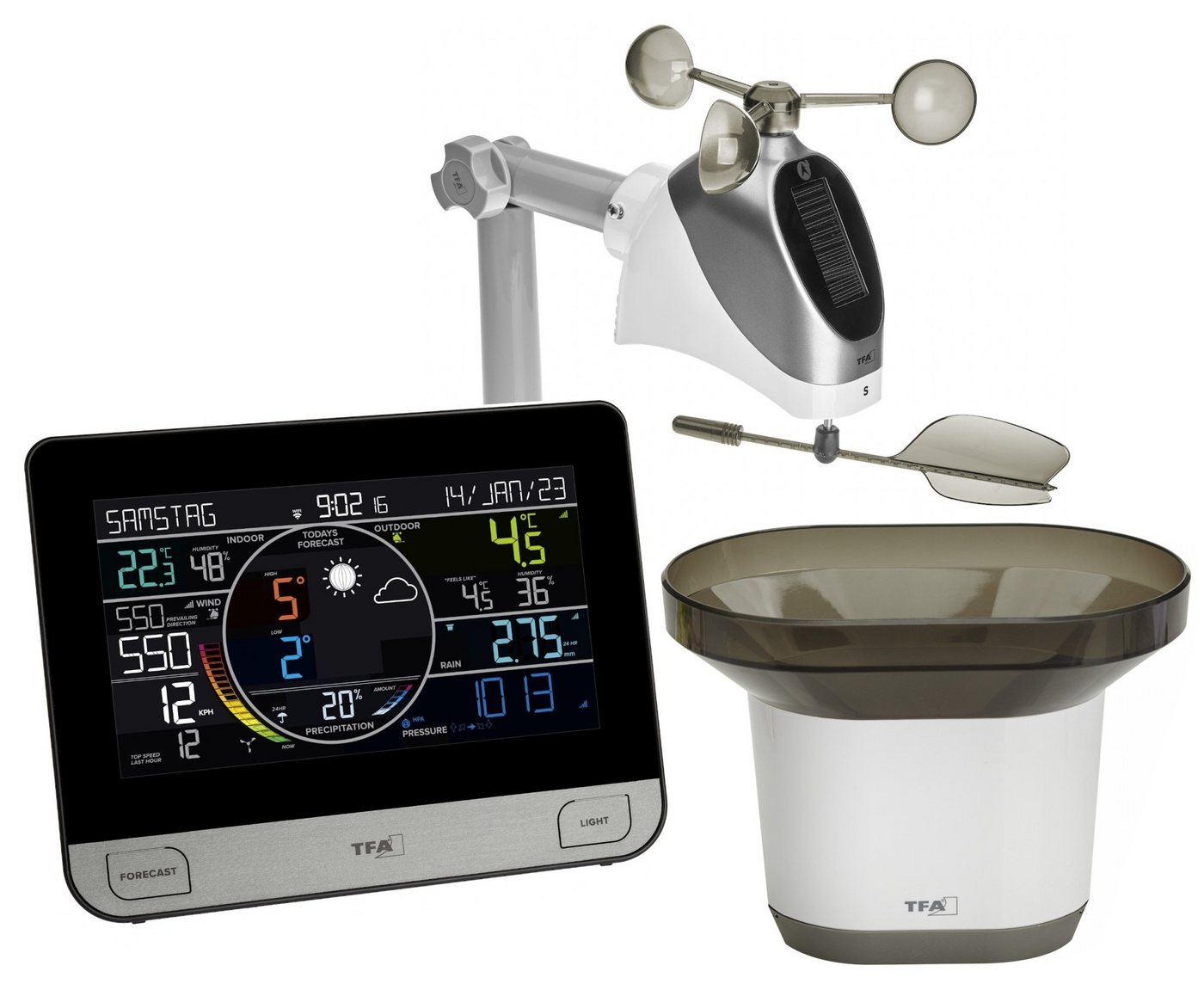 TFA Dostmann mit WLAN View Pro TFA 35.8003 Wind- Regenmesser Thermo-Hygro Sender Funkwetterstation TFA Dostmann mit WLAN View Pro TFA 35.8003 Wind- Regenmesser Thermo-Hygro Sender Funkwetterstation von TFA Dostmann
