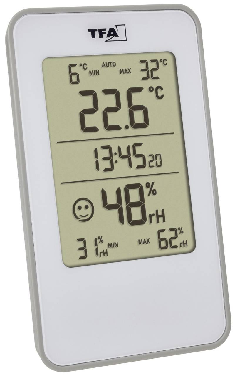 TFA Digitales Thermo-Hygrometer, 30.5057.02, weiß von TFA