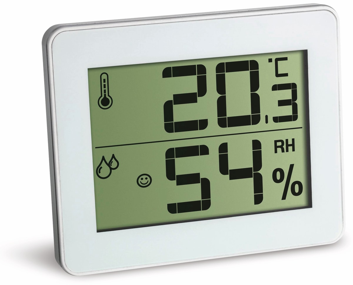 TFA Digitales Thermo-Hygrometer 30.5027.02, weiß von TFA