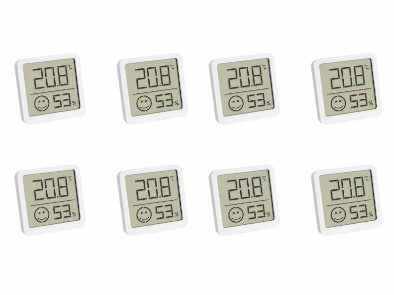 TFA Digitales Thermo-Hygrometer 30.5053.02.04, 8 Stück, weiß von TFA