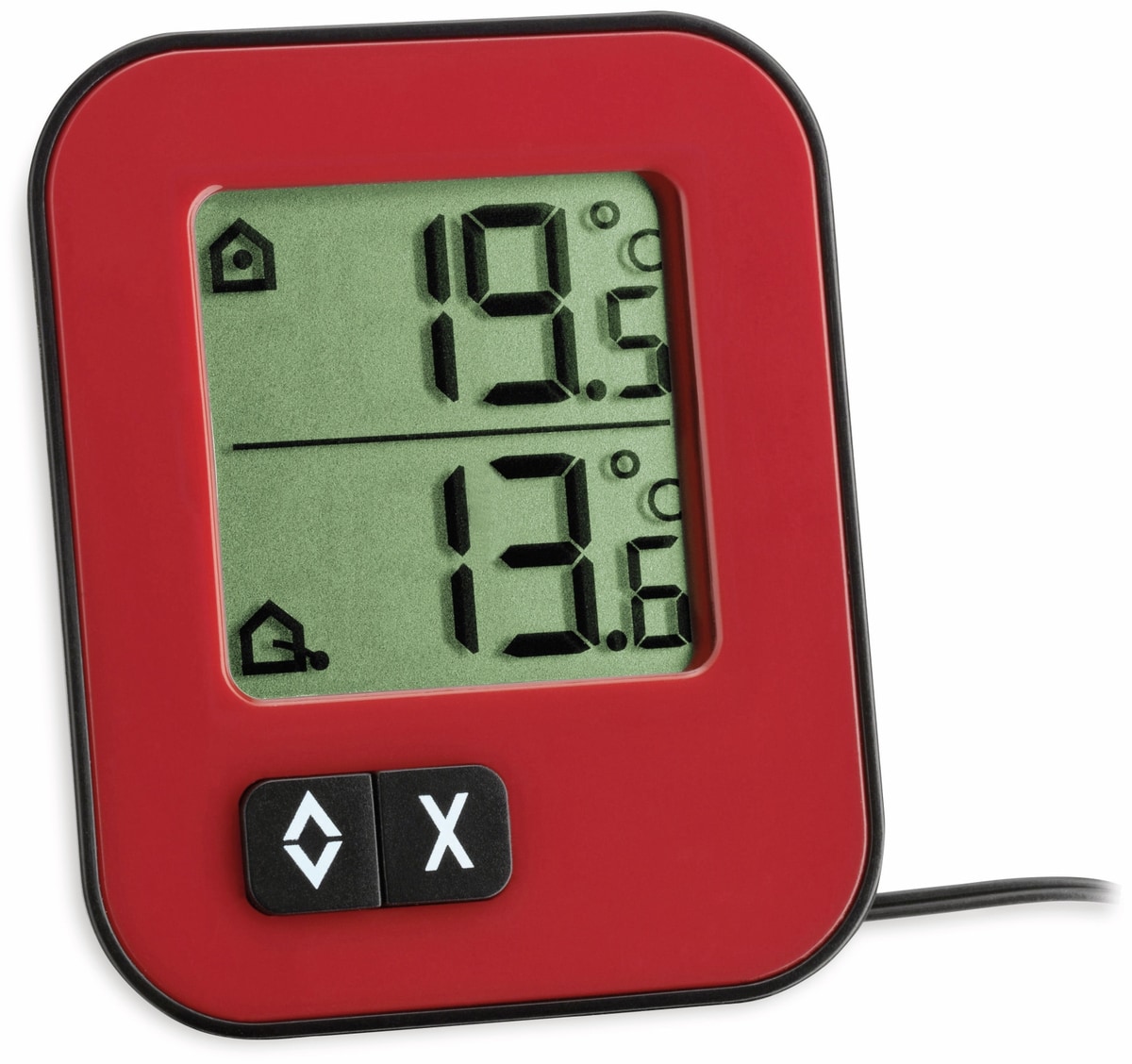 TFA Innen-/Außenthermometer Moxx, 30.1043.05, rot/schwarz von TFA