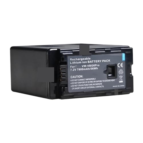 7800 MAh VW-VBG6 VWVBG6 VW-VBG6GK Akku, Kompatibel for Panasonic, for AG-AC7 AG-AF100 AG-AF105 AG-AC160 AG-AC130 AG-HMR10 AG-HSC1U(1 Battery) von TFNVYQQZ
