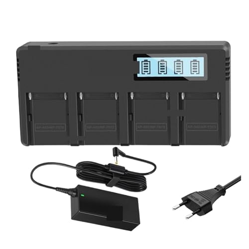 Akku, 12000 MAh NP-F990 NP-F970 F960 F970 Akku Mit LED-Betriebsanzeige, Kompatibel for Sony, for F960 F550 F570 F750 F770 MC1500C 190P(1 Set 4 Charger) von TFNVYQQZ