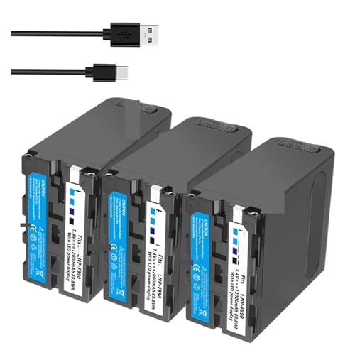 Akku, 12000 MAh NP-F990 NP-F970 F960 F970 Akku Mit LED-Betriebsanzeige, Kompatibel for Sony, for F960 F550 F570 F750 F770 MC1500C 190P(3 Battery) von TFNVYQQZ