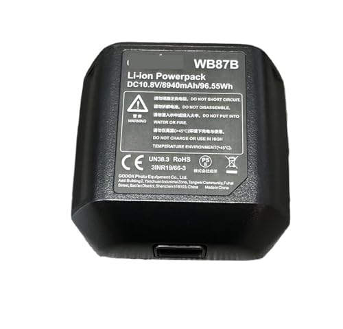 Kamera-Akku, Kompatibel Mit Godox, for WB87 WB87B Akkupack 11,1 V 8700 MAh for AD600 AD600B AD600BM AD600M Studioblitze von TFNVYQQZ