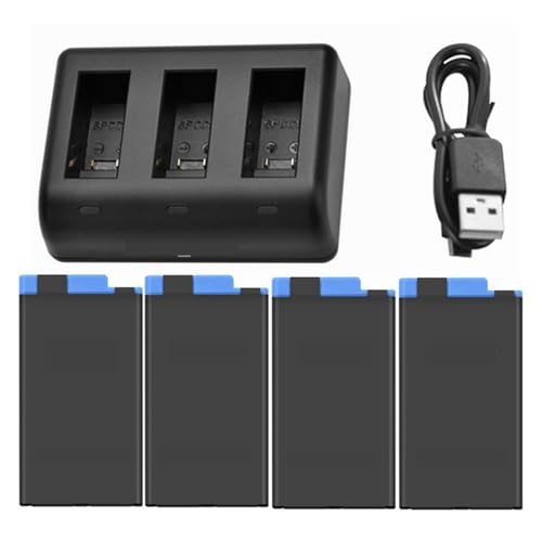 Kamera-Akku 2020 Volldekodier-Akku Und 3-Port-Ladegerät, Kompatibel Mit GoPro II, Kamera-Akku-Zubehör(4battery1charger) von TFNVYQQZ