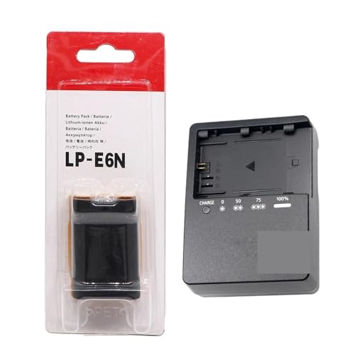 LP-E6N LPE6N 1865 MAh Kamera-Akku, Kompatibel Mit Canon, Kompatibel Mit EOS, for R 5D Mark IV III 90D 80D 70D 60D 60Da 5DS 5DSR 6D 5D 7D Mark II Kamera LC-E6E(1 Battery 1 Charger) von TFNVYQQZ