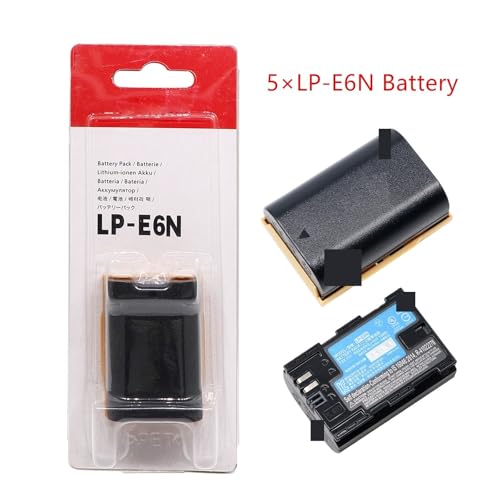 LP-E6N LPE6N 1865 MAh Kamera-Akku, Kompatibel Mit Canon, Kompatibel Mit EOS, for R 5D Mark IV III 90D 80D 70D 60D 60Da 5DS 5DSR 6D 5D 7D Mark II Kamera LC-E6E(5 Pcs Battery) von TFNVYQQZ