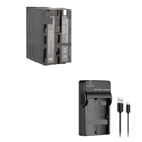 NP-F970 NP-F960 Akku, Kompatibel Mit Sony, for DSR-PD150 PD170 HDRAX2000 FX7 FX1000 HVL-LBPB Yongnuo Godox LED-Videolicht-Akkus 7800 MAh(3 Battery 1 Charger) von TFNVYQQZ