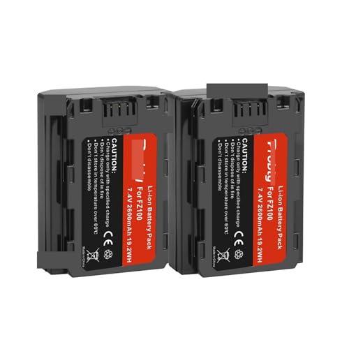 NP-FZ100 NP FZ100 NPFZ100 2600 MAh Akku + LCD Dual USB Ladegerät, Kompatibel for Sony, for Alpha A7III A7R III A9 Alpha 9 A7R3 A6600 Kameras(2 Pcs Battery) von TFNVYQQZ