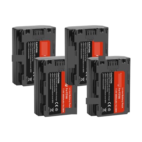 NP-FZ100 NP FZ100 NPFZ100 2600 MAh Akku + LCD Dual USB Ladegerät, Kompatibel for Sony, for Alpha A7III A7R III A9 Alpha 9 A7R3 A6600 Kameras(4 Pcs Battery) von TFNVYQQZ