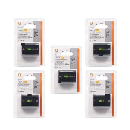 NP-FZ100 NPFZ100 2280 MAh Kameraakku BC-QZ1 Ladegerät, Kompatibel Mit Sony, for A9 A7RIII ILCE-9 A7R3 ILCE-7RM3 A7RM3 ILCE-7M3K A7M3K Kamera(5Pcs Battery) von TFNVYQQZ