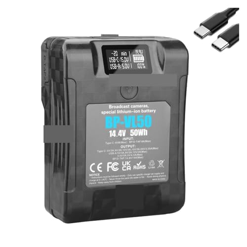 V-Mount V-Lock 50Wh/99Wh Akku BP-Akku Mit PD65W-Anschluss, Kompatibel Mit Sony, Camcorder-Broadcast-Videoleuchte, Kompatibel Mit Blackmagic URSA(50Wh Battery) von TFNVYQQZ