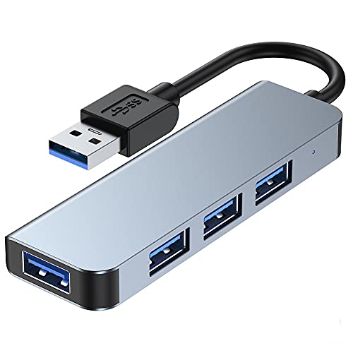 USB 3.0 Hub, 4 Port USB Datenhub Adapter Ultra Slim Leicht Kompatibel für MacBook, MacBook Air/Pro/Mini, iMac, Surface Pro, MacPro, Laptops, USB Flash Drives, Mobile HDD von TFUFR