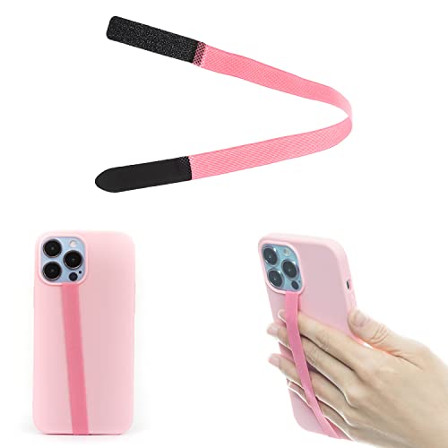 TFY Elastisches Handyband, universeller schlanker Handgriff, rutschfeste Handyhalterung, passend für die meisten Smartphone-Hüllen – 2 Stück, Pink, 10.6 inches von TFY