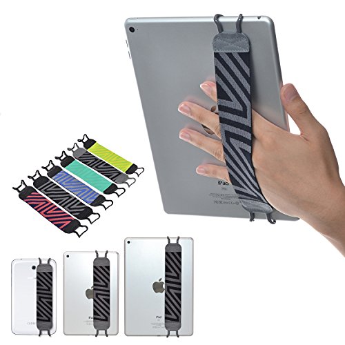 TFY Sicherheits-Handschlaufe, kompatibel mit Tablets, iPad 10. Generation & Air 5 & Air 4 & Mini 6 & Pro 9,7 Zoll, Pro 11 Zoll, Samsung Galaxy Tab & Note, Google Nexus und mehr, Grau / Schwarz von TFY