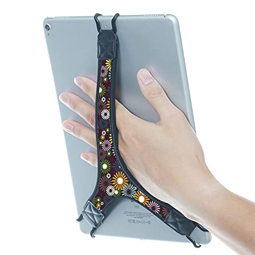 TFY Sicherheits-Handschlaufe mit Blumenmuster für 22,9–25,4 cm (9–10 Zoll), kompatibel mit iPad Pro 11 Zoll/iPad 10,2 Zoll/Air 11 Zoll/Air 5/Fire HD 1 Zoll/Fire HD 0 / Gal. axy tab 10.1 Zoll von TFY