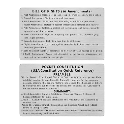 TGCNQ Pocket Constitution & Bill of Rights Card - Wallet Size US Constitution Gift with Blue Envelope - Patriotisches Geschenk für Männer, Juristen, Veteranen TGCNQ Pocket Constitution & Bill of Rights Card - Wallet Size US Constitution Gift with Blue Envelope - Patriotisches Geschenk für Männer, Juristen, Veteranen von TGCNQ