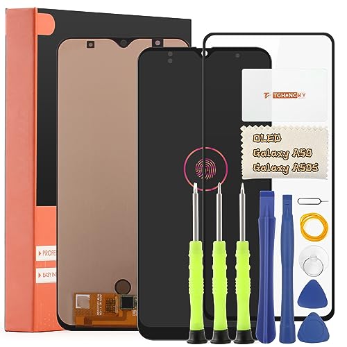 TGHongKy Display für OLED Samsung Galaxy A50 Bildschirm Ersatz Galaxy A50S LCD Ersatz Sensor Glas Touchscreen-Digitalisierer Panel Assembly mit Reparaturwerkzeug - [Schwarz] von TGHongKy