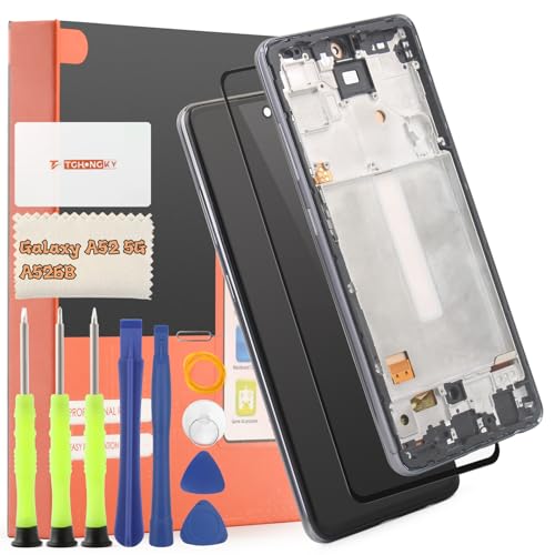 TGHongKy Display für Samsung Galaxy A52 5G Bildschirm Ersatz Galaxy A52 5G A526B LCD Ersatz Sensor Glas Touchscreen-Digitalisierer Panel Assembly mit Reparaturwerkzeug [Schwarz mit Rahmen] von TGHongKy