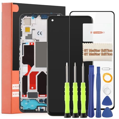 TGHongKy LCD Display für Realme GT Master Edition Bildschirm Ersatz für Realme GT Master Edition RMX3360 Touchscreen Digitalisierer Sensor Glas Reparaturset - [Schwarz mit Rahmen] von TGHongKy