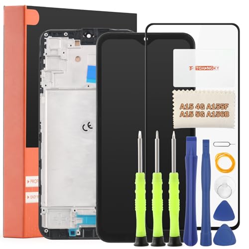 TGHongKy LCD Display für Samsung Galaxy A15 4G Bildschirm Ersatz für Samsung Galaxy A15 5G Touchscreen Digitalisierer Sensor Glas Reparaturset - [Schwarz mit Rahmen] von TGHongKy